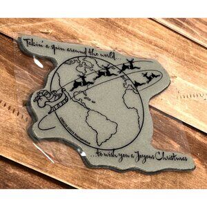 HTF Santa Reindeer Rubber Stamp Takin A Spin Around The World stampendous CRR235